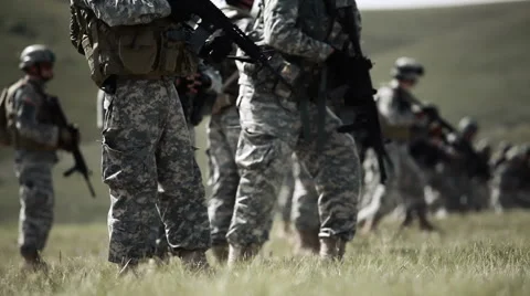 Soldiers kneeling Stock Footage 52700151