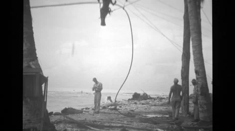 Soldiers laying cables Stock Footage 37593504