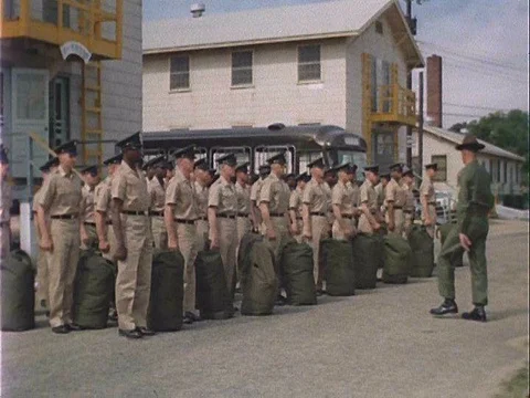 Soldiers leaving basic combat training and starting advanced individualƒ Stock Footage 75282126