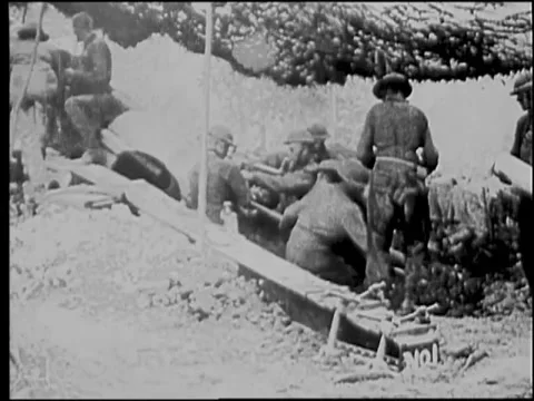 Soldiers Loading Cannon - World War 1 Stock Footage 41605318