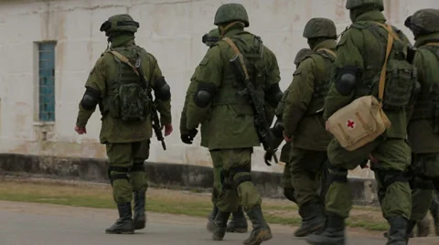 Soldiers marching. Editorial 스톡 동영상 35908514