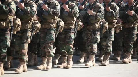 Soldiers Marching Stock Footage 12013852