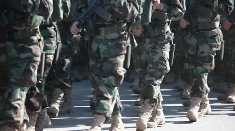 Soldiers Marching Stock Footage 12014684