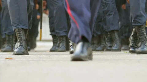 Soldiers marching Stock Footage 32848052