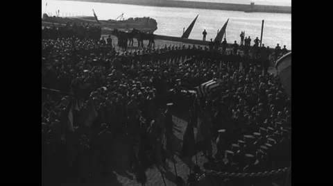 Soldiers marching in funeral procession Stock Footage 43322814