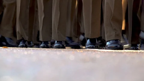 Soldiers marching on parade Stock Footage 98812468