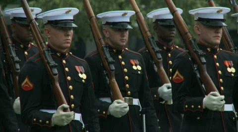 Soldiers Marching In Rain Vidéo 152679