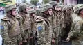 Soldiers at military parade in Kiev, Ukraine HD Footage