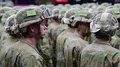 Soldiers at military parade in Kiev, Ukraine HD Footage