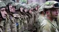 Soldiers in military uniform at the military parade in Kiev, Ukraine HD Footage