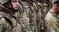 Soldiers in military uniform at the military parade in Kiev, Ukraine HD Footage