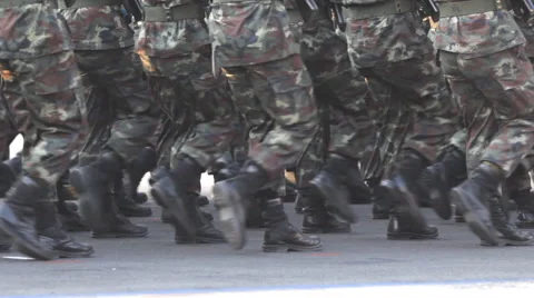 Soldiers parade Stock-Footage 60696441