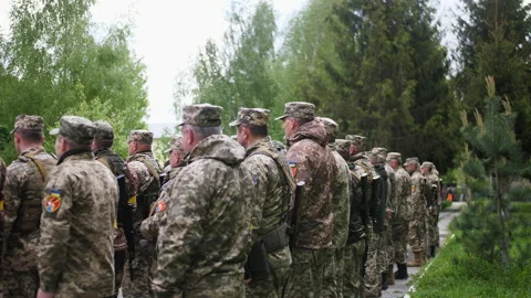 Soldiers on the parade ground from the back. Stock Footage 197331479