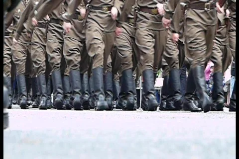 Soldiers pass Stockbeeldmateriaal 777532