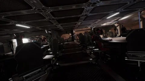 Soldiers secure the base as astronauts coordinate operations Stock Footage 146174231