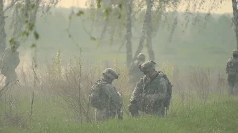 Soldiers in the smoke 스톡 동영상 50604082
