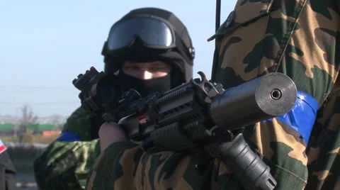 Soldiers. Special Forces are preparing to carry out combat missions Stock Footage 55334374