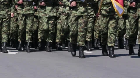 Soldiers Steps Stock Footage