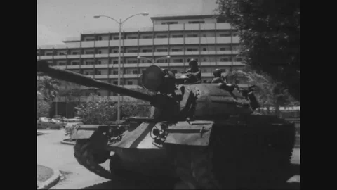 Soldiers take their position in different area during Dominican Civil War - 1965 Stock Footage 104336593