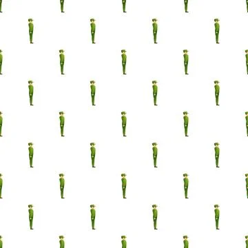 Soldiers in uniform standing in a seamless pattern 스톡 일러스트