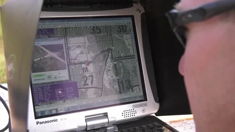 Soldiers using computer to track RQ-7 Shadow unmanned aerial surveillance plane Stock Footage 93930689