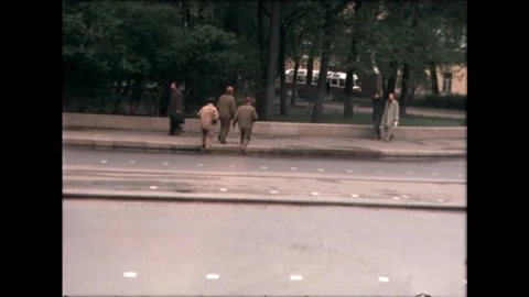 Soldiers Walking on Empty Street Stock Footage 278399491