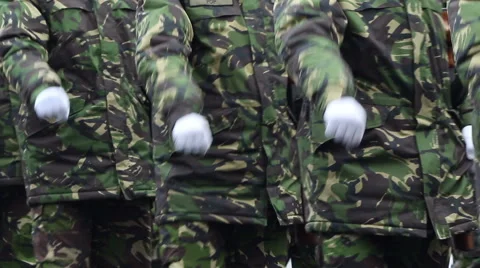 Soldiers Walking Stock Footage 46126968