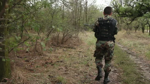 Soldiers went off Stock Footage 42502603