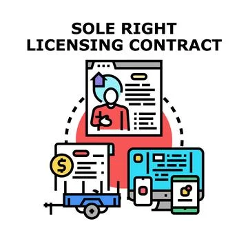 Sole right licensing contract business management concept 库存插图