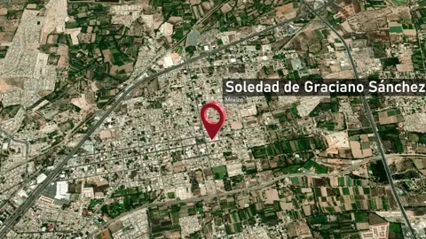 Soledad de Graciano Sánchez City Map Zoom (Mexico) from Space to Earth Stock-Footage 242514575