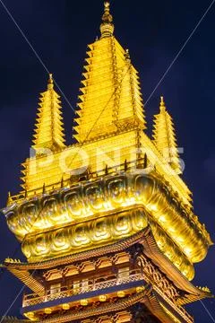 Solemn, Buddhist temple, Jing'an Temple, Shanghai, tourist attractions, Stock Photos