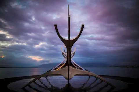 Solfar, a modern sculpture Stock Photos