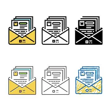Solicitation process color variations icon vector Stock Illustration