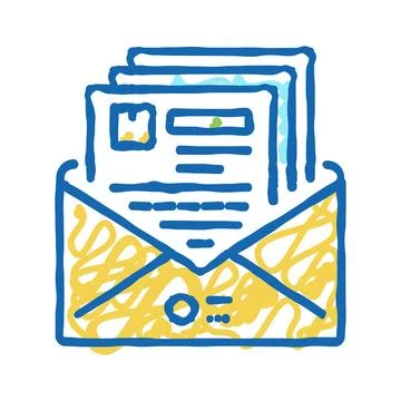 Solicitation process icon doodle illustration Stock Illustration