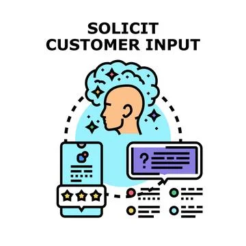 Soliciting customer input providing feedback ratings experience Stock Illustration