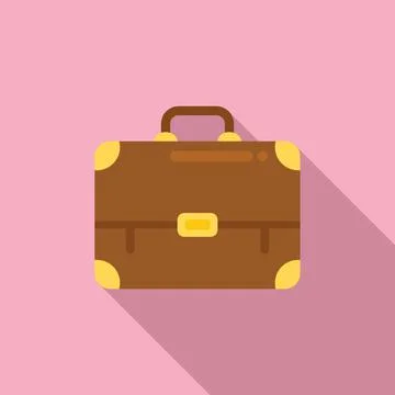Solicitor briefcase icon flat vector. Business bag Stock Illustration