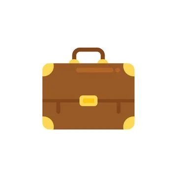 Solicitor briefcase icon flat vector. Business bag Stock Illustration