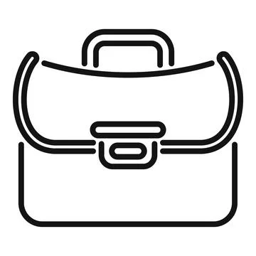 Solicitor briefcase icon outline vector. Business bag Stock Illustration