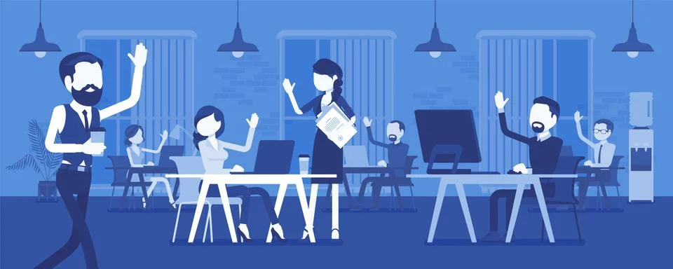 Solid and high performing team in the office 스톡 일러스트