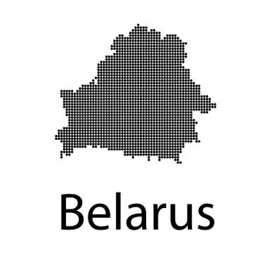 A Solid and Mosaic Map of Belarus Stock Illustration