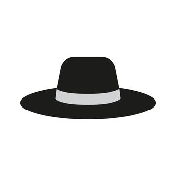Solid and simple black hat symbol Stock Illustration