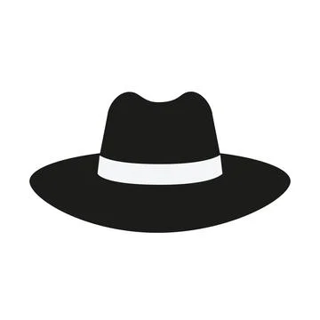 Solid and simple black hat symbol Stock Illustration