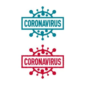 Solid and Stamp Coronavirus Badges with Virus Icons Illustrazione stock