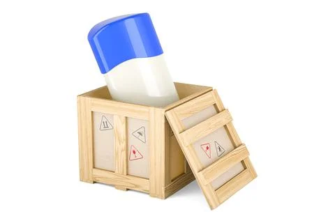 Solid Anti-Perspirant Deodorant, Deodorant Stick inside wooden box, deliver.. Stock Illustration