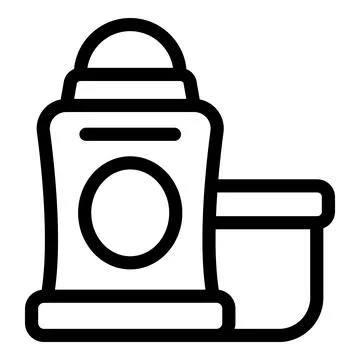 Solid antiperspirant or deodorant stick with opened cap line icon Stock Illustration