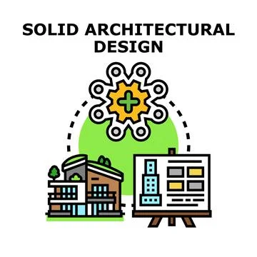 Solid architectural design concept developing construction project Stock Illustration