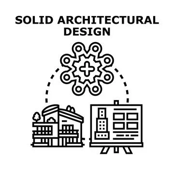 Solid architectural design concept developing construction project Stock Illustration