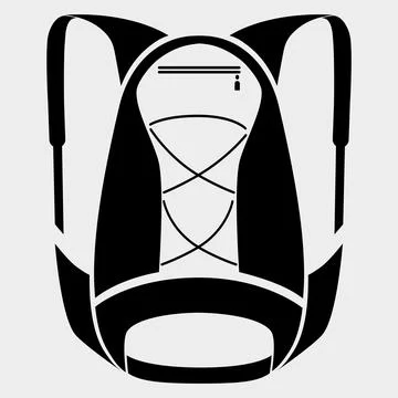 Solid backpack icon Illustration