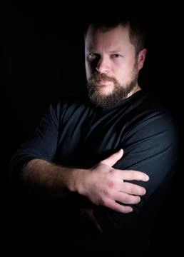 Solid bearded middle-aged man portrait Stock Photos