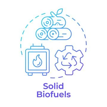 Solid biofuels blue gradient concept icon Stock-Illustration
